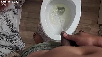 Chalatan shows the proper way to use a toilet in bathroom.