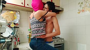 Masked Cousin Seduces In Kitchen