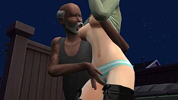 cheating wife with homeless man in front of husband ddsims