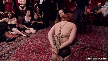 Big boobs get choking and assfucked in bondage