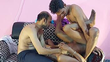 Hot threesome action with two guys and a milf in January.