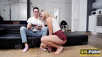 Stepbrother humps brazenly at gamer.