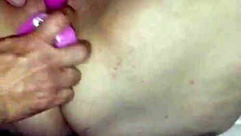 In this homemade threesome, the BBW squirts on big cock.