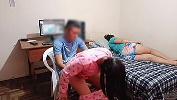 Girls playing video games get a surprise from the gaming dad