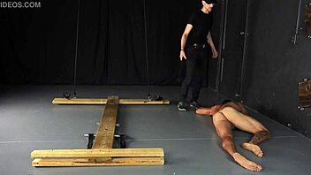 hot straight muscle stud restrained for bdsm fun