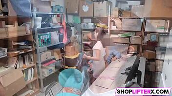 Small tits Carolina gets caught and punished for theft