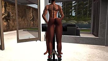 Group sex game with big cock and threesome in Second Life