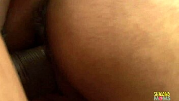 two ebony babes passionately lick pussies then join horny bbc