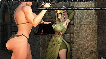 I am Mistress Sylvana commanding my obedient slave elf. He submits to fingering and bdsm play.