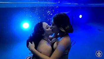 Lesbian lovers Angela White and Gabbie Carter indulge in outdoor pleasure