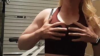 Gym Girl Ripping Clothes In Striptease Session