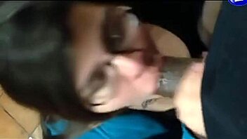 Amateur chubby gets her mouth full of cock