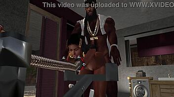 Group sex game with big cock and threesome in Second Life