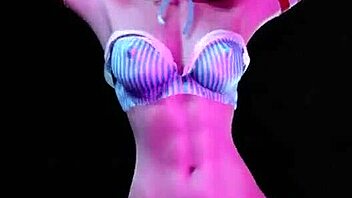 Busty redhead with pigtails dances in animated hentai