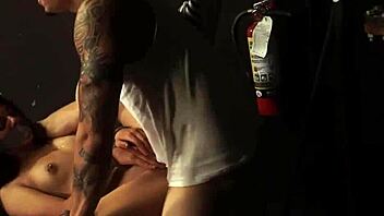 Amazing petite blonde teen gets dominated in cafe bondage