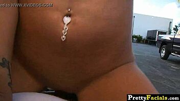 Hot brunette amateur Kitty Bella receives cum on face facial