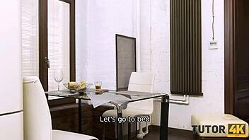 Oh No! The Stud Threatens To Call Police Unless The Fake Tutor Spreads Her Legs Wide!