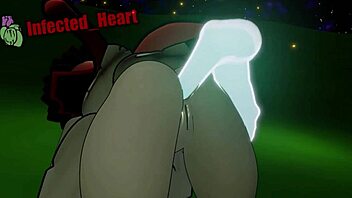 Ghostly sunflower and monster engage in steamy sex