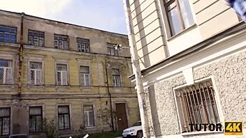 Oh No! The Stud Threatens To Call Police Unless The Fake Tutor Spreads Her Legs Wide!