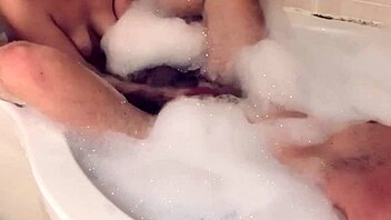 Wife Gives Soapy Handjob in Bath