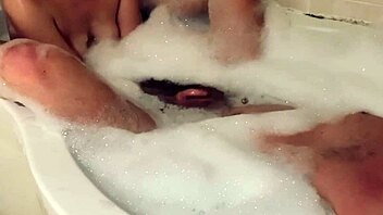 Wife Gives Soapy Handjob in Bath