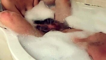 Wife Gives Soapy Handjob in Bath