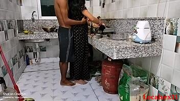 Indian wife in black dress gets naughty with a webcam