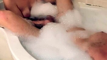 Wife Gives Soapy Handjob in Bath
