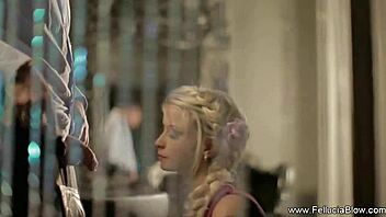 amazing milf secretary gives handjob and blowjob until cum comes out.