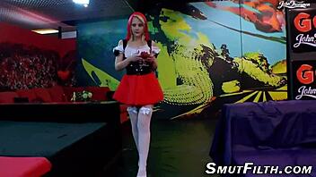 german babe sucking in stockings gets bukkaked hard 😏