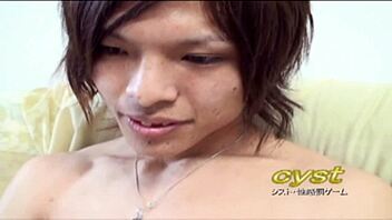 Natsuki's cock vibrates hard