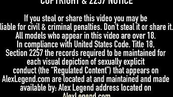 Tiny brunette nickey huntsman worships alex legends huge french cock