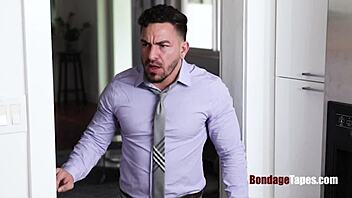 Brunette teen agrees for bdsm bondage with serena santos in garage