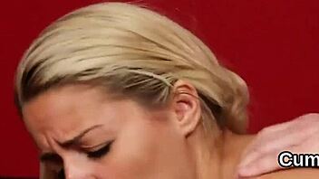 naughty peach receives facial cumshot while sucking ejaculate