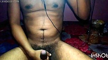 Bi gay boy masturbates big cock