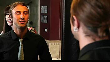 horny brunette girlfriend fucks her man's big cock hard