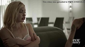 Mommy's little girl gets a creampie in this steamy video