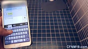 Teen gets cum dumped in cfnm