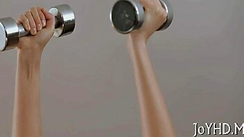 young woman in a rough action with pov and bent over