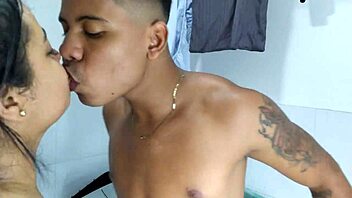 Latina stepsister shaved pussy sucked in laundry room