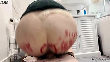 Cheating wife gets caught in the act and eagerly takes on her husband