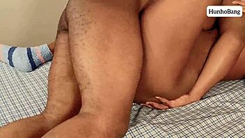 Interracial fucking with a big cock and a bent over amateur