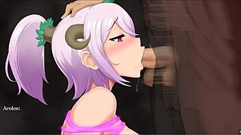 Femdom dominates in hentai game pornplay with a pink-haired demon girl