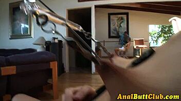 Big assed slut gets her asshole pumped in high definition