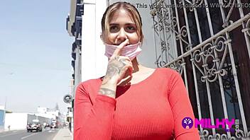 Innocent young Latina model Yorgelis Carrillo gets paid to pose with her milk