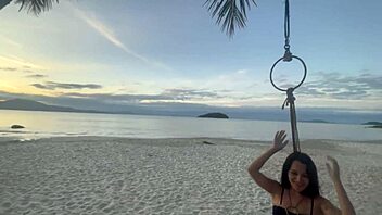 Shibari Mastery at Sunset with Stunning Lari in Bold Rope Play