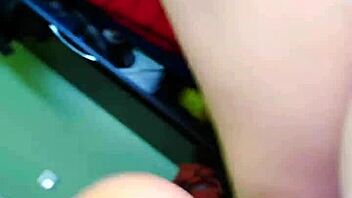 Hot brunette mommy fucks hard on cam, deepthroating cock 😈