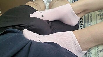 Why tease my cock with those shy teen toes? Give me that footjob until I cum on your socks!