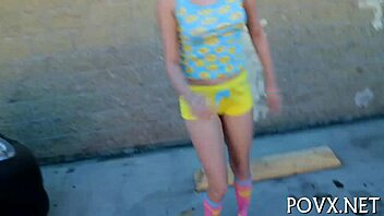 ZOE FOXX LICKS BALLS AND GETS HER SHAVED PUSSY FUCKED HARD