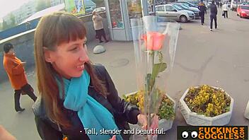 Skinny European babe gets fucked for money in POV
